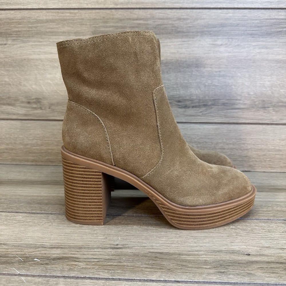 Dolce Vita Cinzia Heeled Bootie Women's Size 9.5 Brown Suede Leather